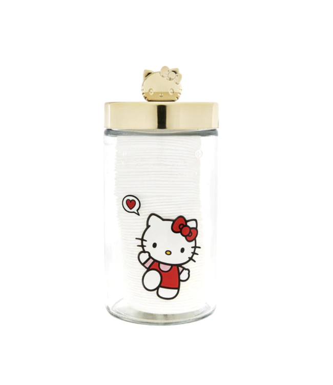 TCS SANRIO Hello Kitty Chic Large Reusable Jar+Premium Cotton Pads