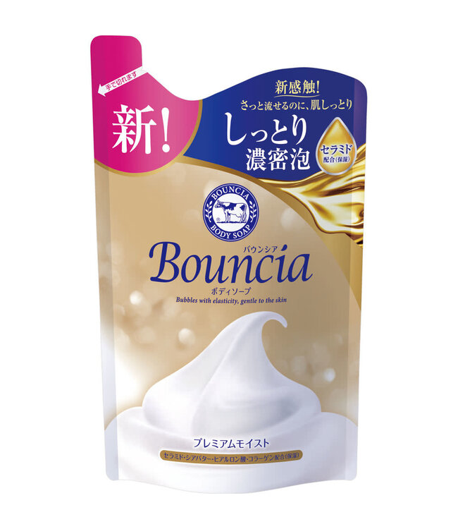 Gyunyu Cow Brand Bouncia Premium Moist Body Soap Refill 400ml