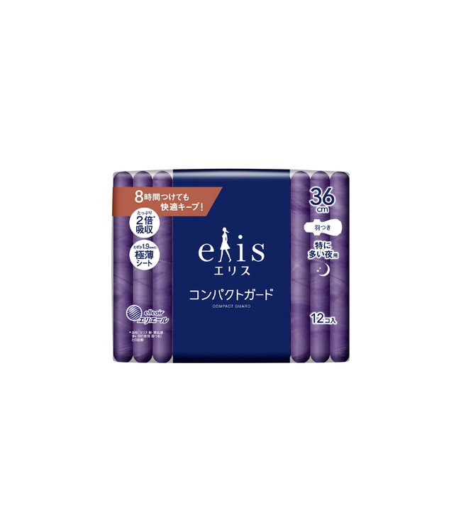 Elleair Elis Compact Guard Sanitary Napkin Especially Heavy Day Overnight 360 12p