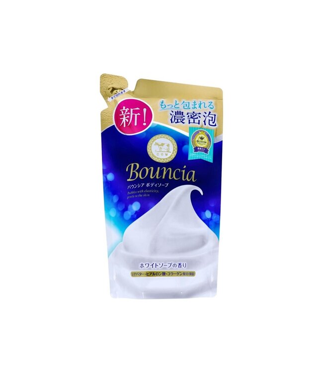 Gyunyu Cow Brand Bouncia Body Soap Refill  White Soap Scent 400ml New Version