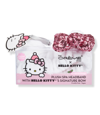 The Cream Shop TCS Sanrio Hello Kitty Plush Spa Headband with Hello Kitty's Signature Bow (Winter Cutie) Limited
