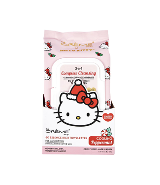 The Cream Shop TCS Sanrio Hello Kitty Complete Cleansing Wipes Refreshing Rose Water 60pcs (Limited)