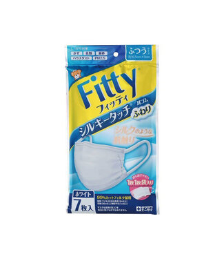 Tamagawa Fitty Mask Silky Touch w/ Soft Elastic  Regular White