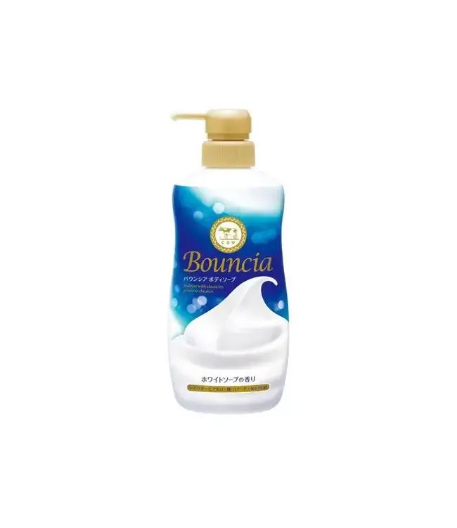 Gyunyu Cow Brand Bouncia White Soap Body Wash Pump 480ml (P)