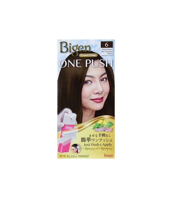 Hoyu Bigen One Push Hair Dye #6 Darkest Brown