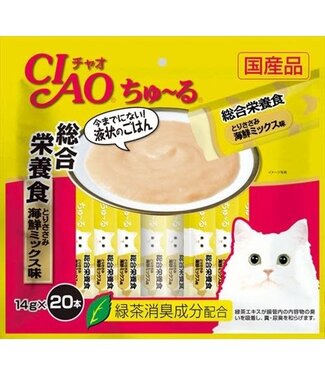 Inaba Ciao Churu Inaba Ciao Churu Comprehensive Nutrition Tori Snack Ju-ru for Cats White Meat Seafood 14g X 20pcs