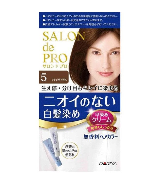 Dariya Salon de Pro Unscented Hair Dye (For Gray Hair Use) 5 Natural Brown