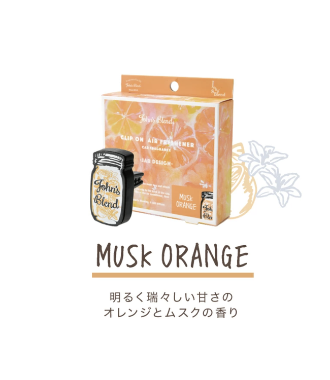 John's Blend Clip-on Air Freshener Jar Design -Musk Orange (Limited)