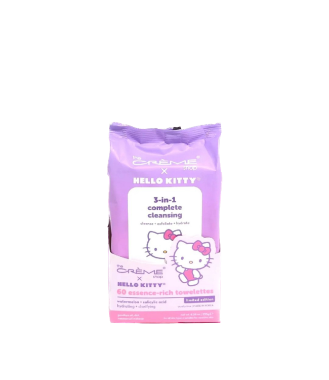 TCS Sanrio Hello Kitty Purple Complete Cleansing Towelettes 60CT (Watermelon)