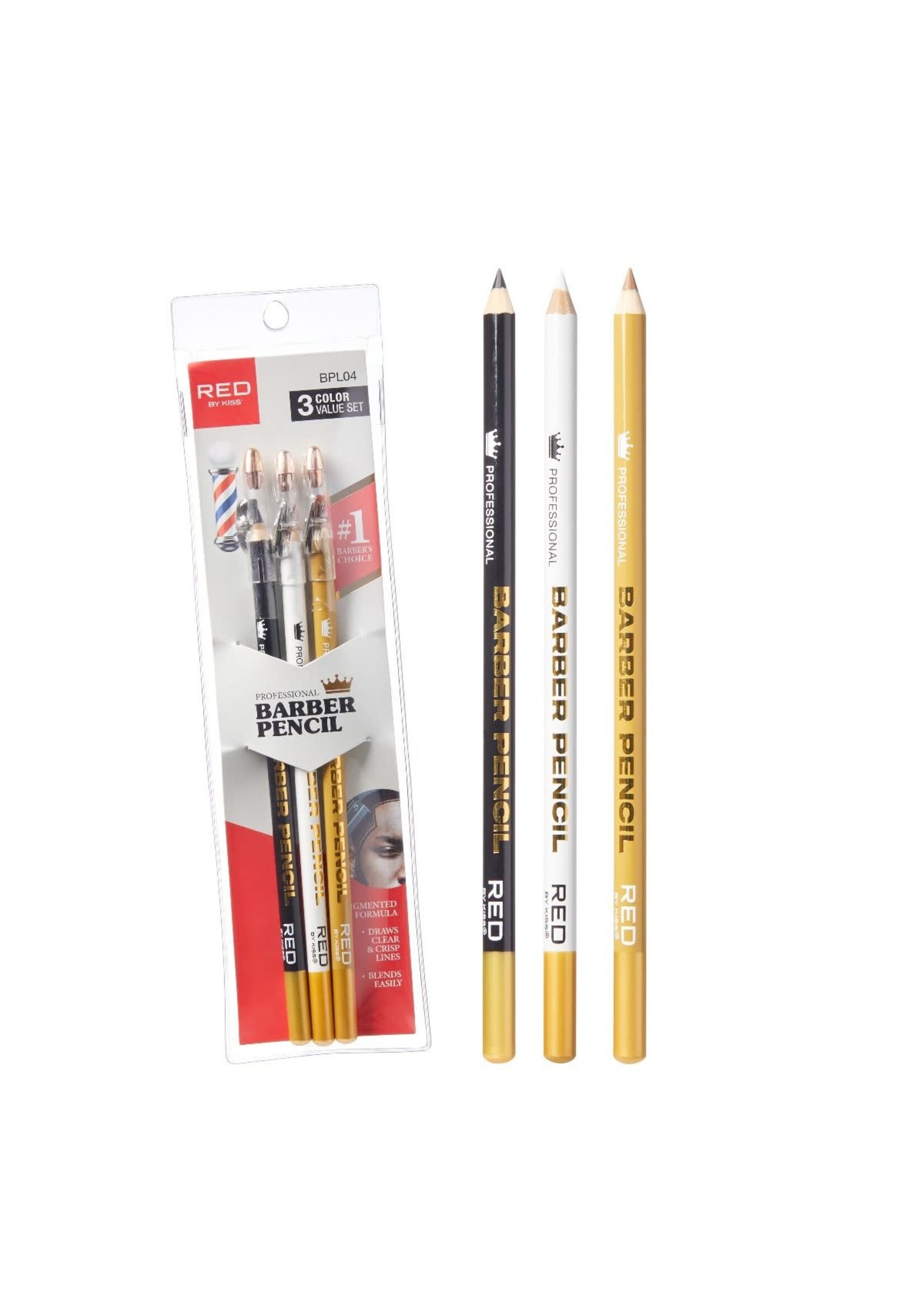 RED Barber Pencil 3 pk BPL04