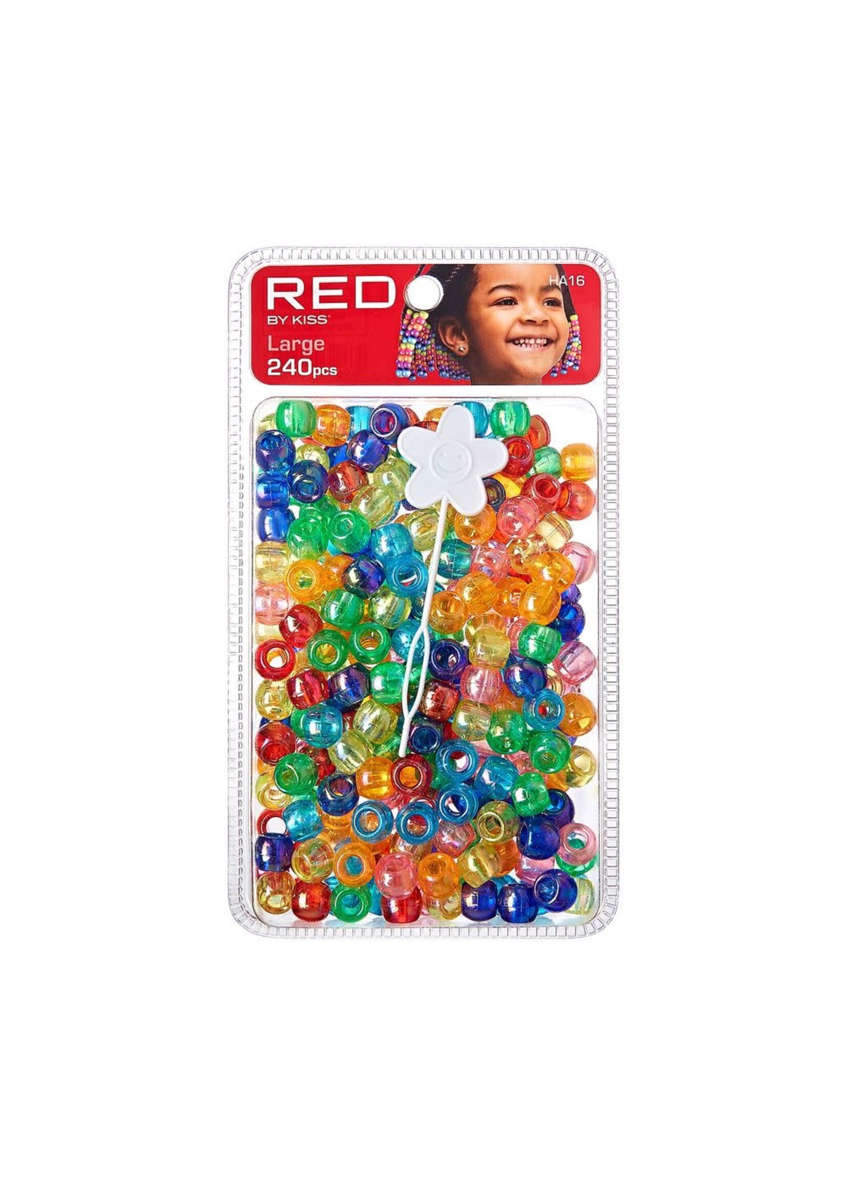 Red Large Multi Color Clear Beads 240pcs HA16