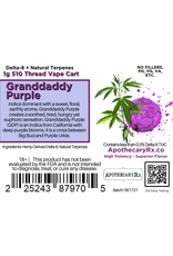 Apothecary Rx Apothecary Rx Delta 8 Granddaddy Purple  Cartridge 1gr