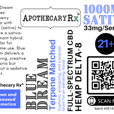 Apothecary Rx Apothecary Rx Delta 8 CBD Blue Dream Elixir Sativa 1000mg 30ml