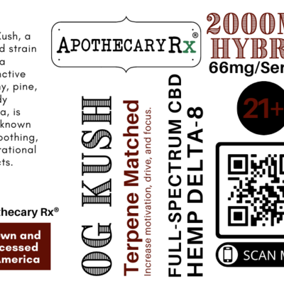 Apothecary Rx Apothecary Rx Delta 8 CBD OG Kush Elixir Hybrid 2000mg 30ml