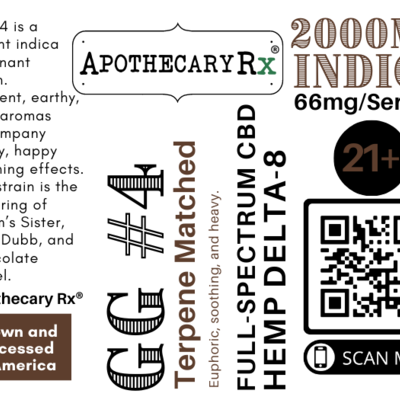Apothecary Rx Apothecary Rx Delta 8 CBD GG #4 Elixir Indica 2000mg 30ml