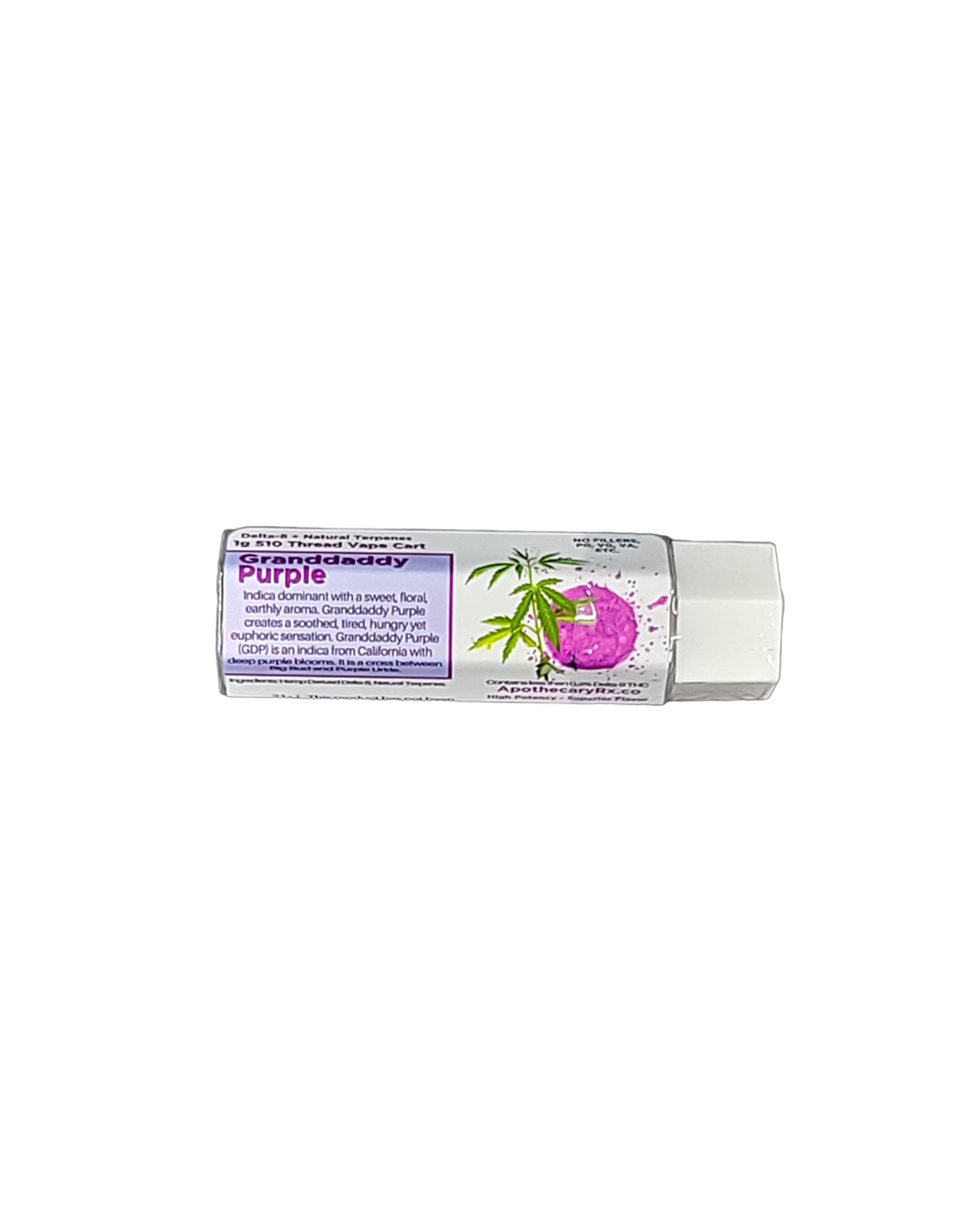 Apothecary Rx Apothecary Rx Delta 8 Granddaddy Purple  Cartridge 1gr