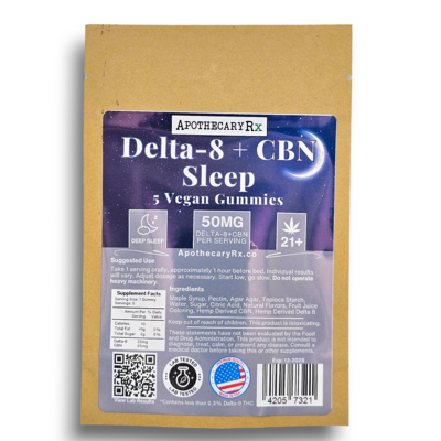Apothecary Rx Apothecary Rx 50mg Delta-8 CBN 1:1 Vegan Sleep Gummies 5ct