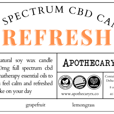 Apothecary Rx Apothecary Rx Full Spectrum CBD Aromatherapy Candle REFRESH 100mg 8oz