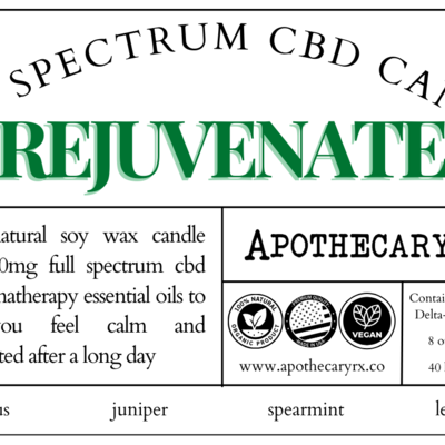 Apothecary Rx Apothecary Rx Full Spectrum CBD Aromatherapy Candle REJUVENATE 100mg 8oz