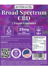 Apothecary Rx Broad Spectrum CBD Vegan Gummies 25mg 5ct