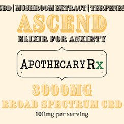 Apothecary Rx 3000mg ASCEND Elixir for Anxiety with Broad Spectrum CBD 30ml