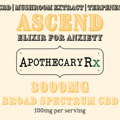 Apothecary Rx ASCEND for Anxiety Broad Spectrum CBD Elixir 3000mg 30ml