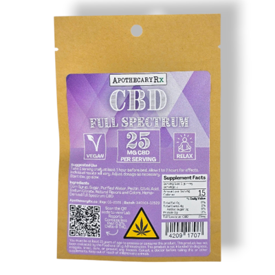 Apothecary Rx Apothecary Rx 25mg Full Spectrum CBD Vegan Gummies 5ct