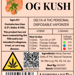 Apothecary Rx 3g Delta-8 Disposable Vaporizer OG Kush