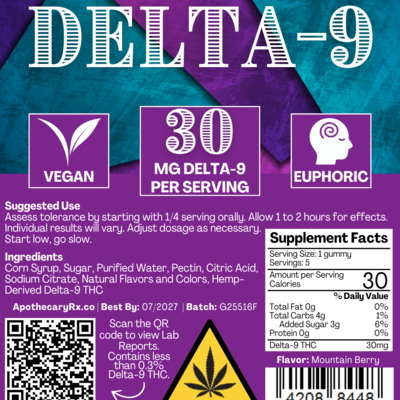 Apothecary Rx Apothecary Rx 30mg Delta-9 Gummies 5ct