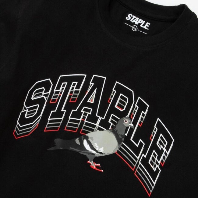 Staple Staple Collegiate Stack Logo Tee Shirt Black 2104C10441Z