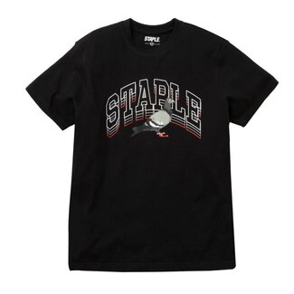 Staple Staple Collegiate Stack Logo Tee Shirt Black 2104C10441Z