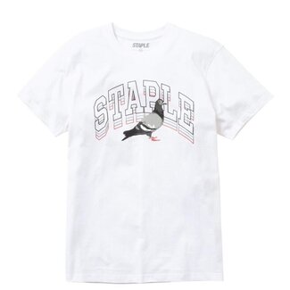 Staple Staple Collegiate Stack Logo Tee Shirt White 2104C10441Z