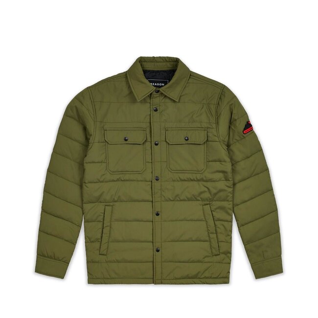 Reason NYC Reason NYC Padded Shirt Jacket Olive PJ-002