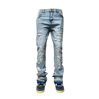 Genuine Stacked Jeans Ice Blue GN3207 - Evoque Mtl