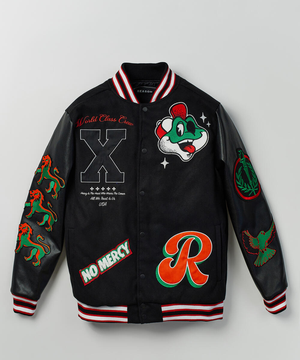 Reason Varsity Jacket Black ROWF23 03 Evoque Mtl