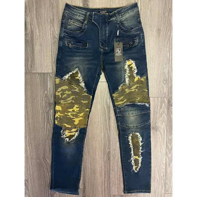 alvajo Alvajo Biker Jeans Blue/Camo