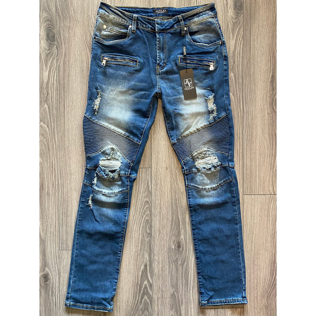 alvajo Alvajo Biker Jeans Blue