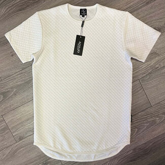 alvajo Alvajo White Crisscross Quilt Tee