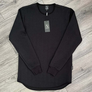 alvajo Alvajo Zig Zag Quilt Crew Black