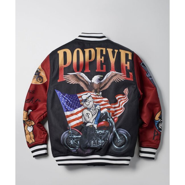 Reason NYC Reason Popeye Varsity Jacket Black (POP-42)