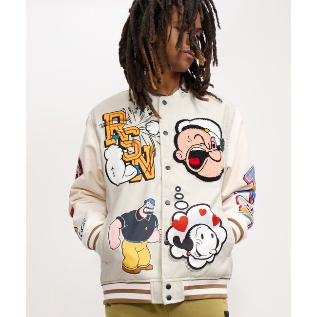 Reason NYC Reason Popeye Varsity Jacket Beige (OWG-19)