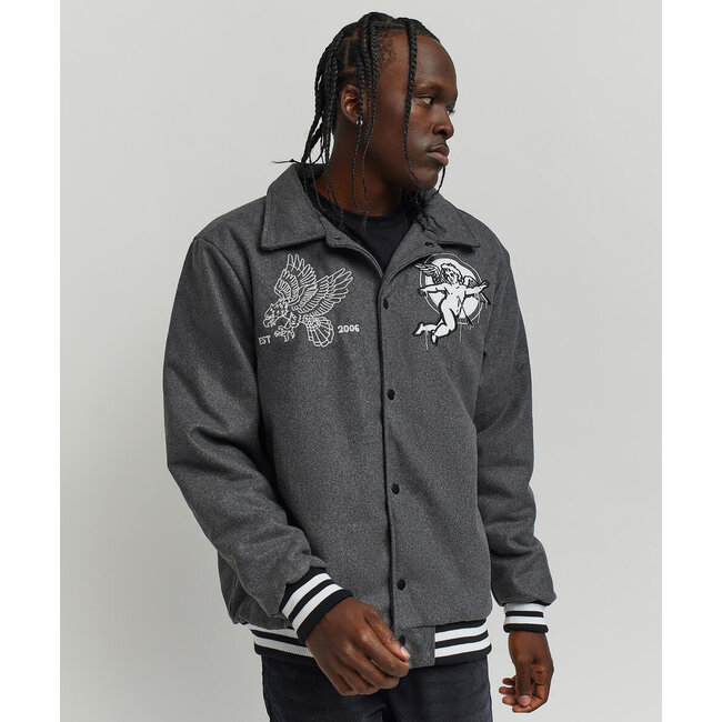 Reason NYC Reason Cherub Wool Varsity Jacket Grey (F3-52)