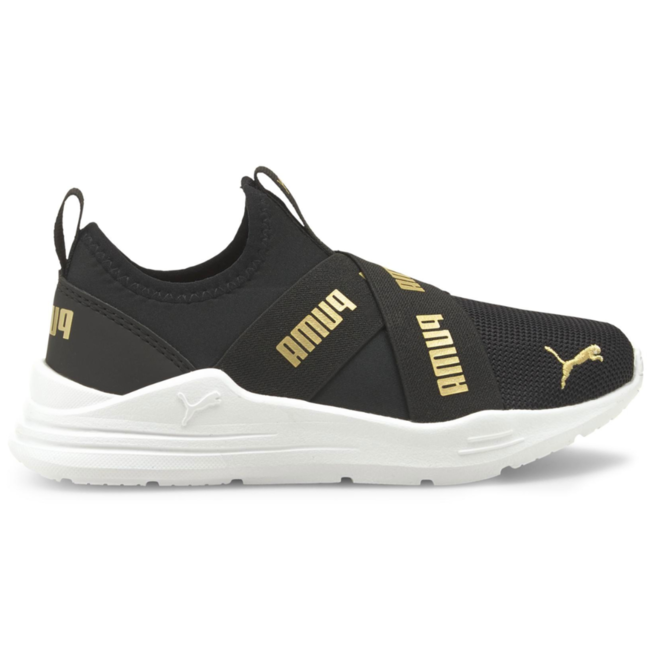 Puma Puma Wired Run Slip On Metallic Black Gold