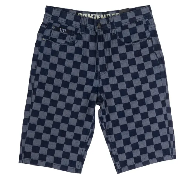 Contender Contender Denim Checkered Shorts Black