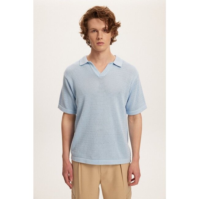 Kuwalla Kuwalla Knitted Beach Polo Sky Blue (UKUL-0125-KBP702)