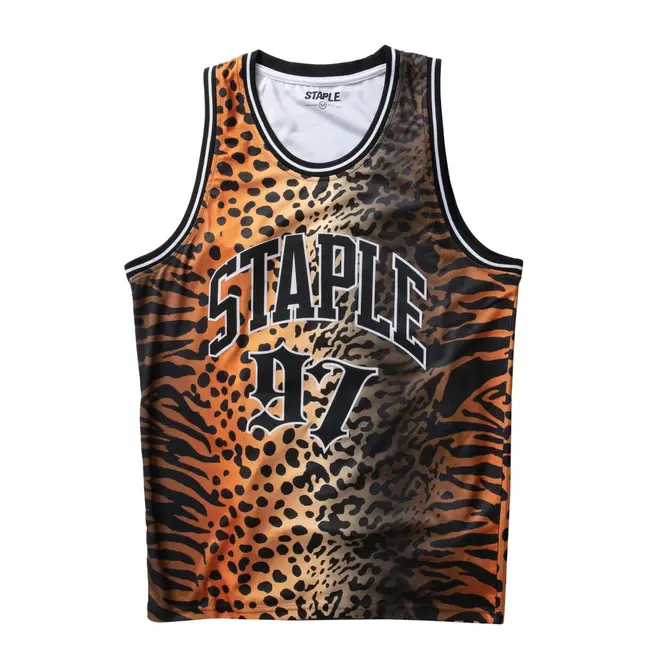 Staple Staple Mesh Basketball Jersey Brown