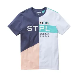 Staple Staple NYC Tremont T Shirt Navy/WHT