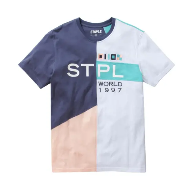 Staple Staple NYC Tremont T Shirt Navy/WHT