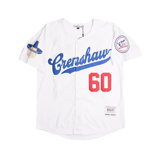 HeadGear Headgear Crenshaw Hussle Baseball Jersey White