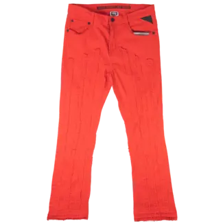GOOD THINGS LAST 4EVER GTL4 Stacked Frayed Jeans Red
